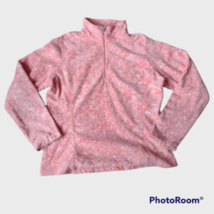 EDDIE BAUER women's 1/4‎ zip fleece sweater size medium peach color